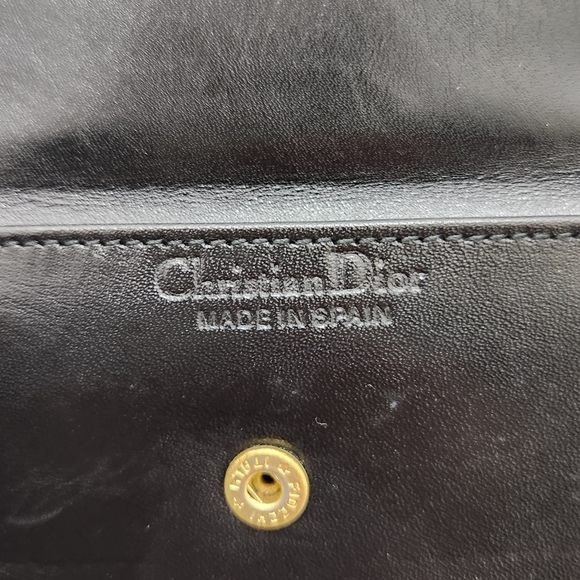 Christian Dior Black Leather Compact Wallet - Picture 10 of 13